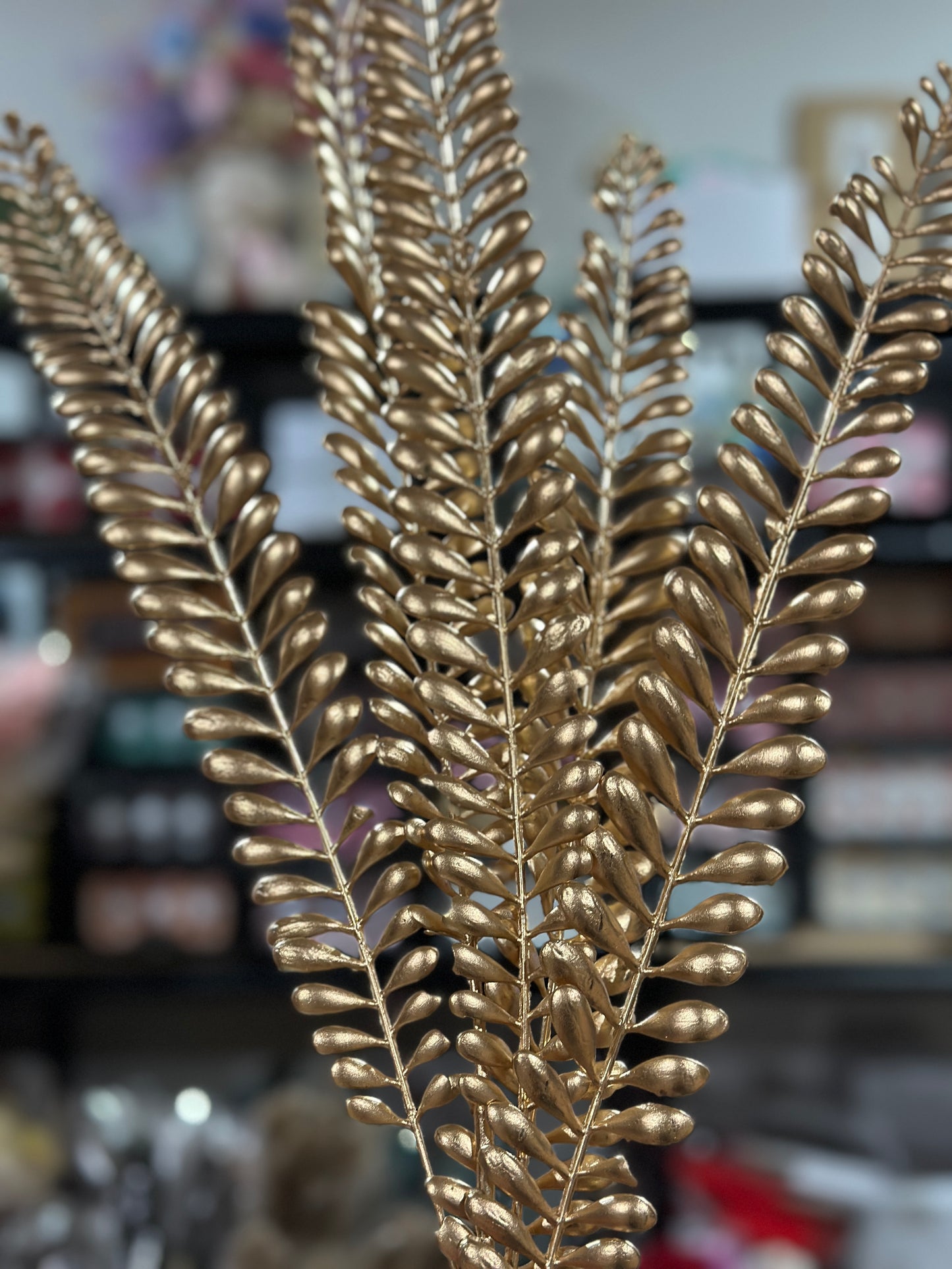 Artificial Gold Orchids/ Leaves