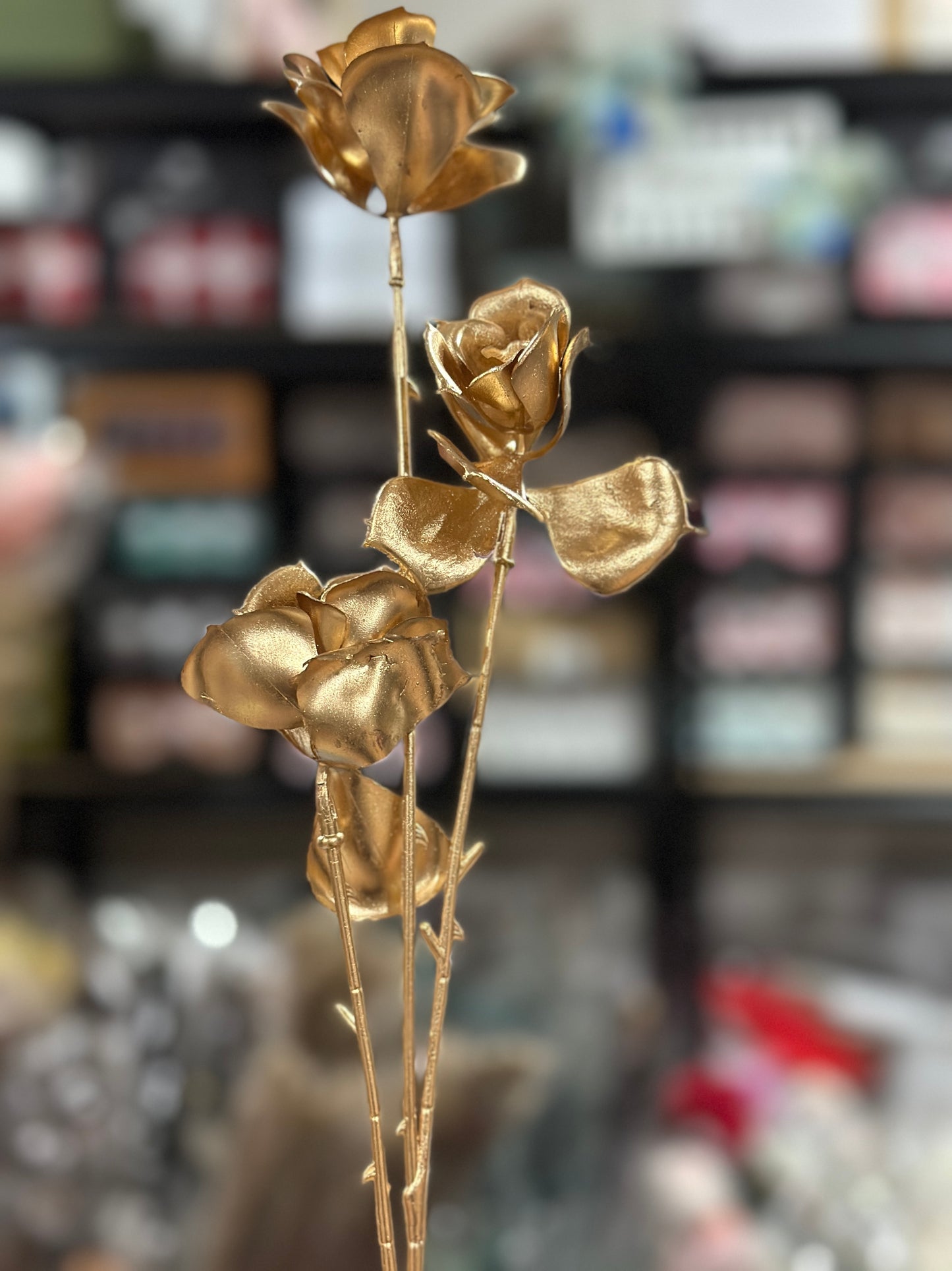 Artificial Gold Orchids/ Leaves