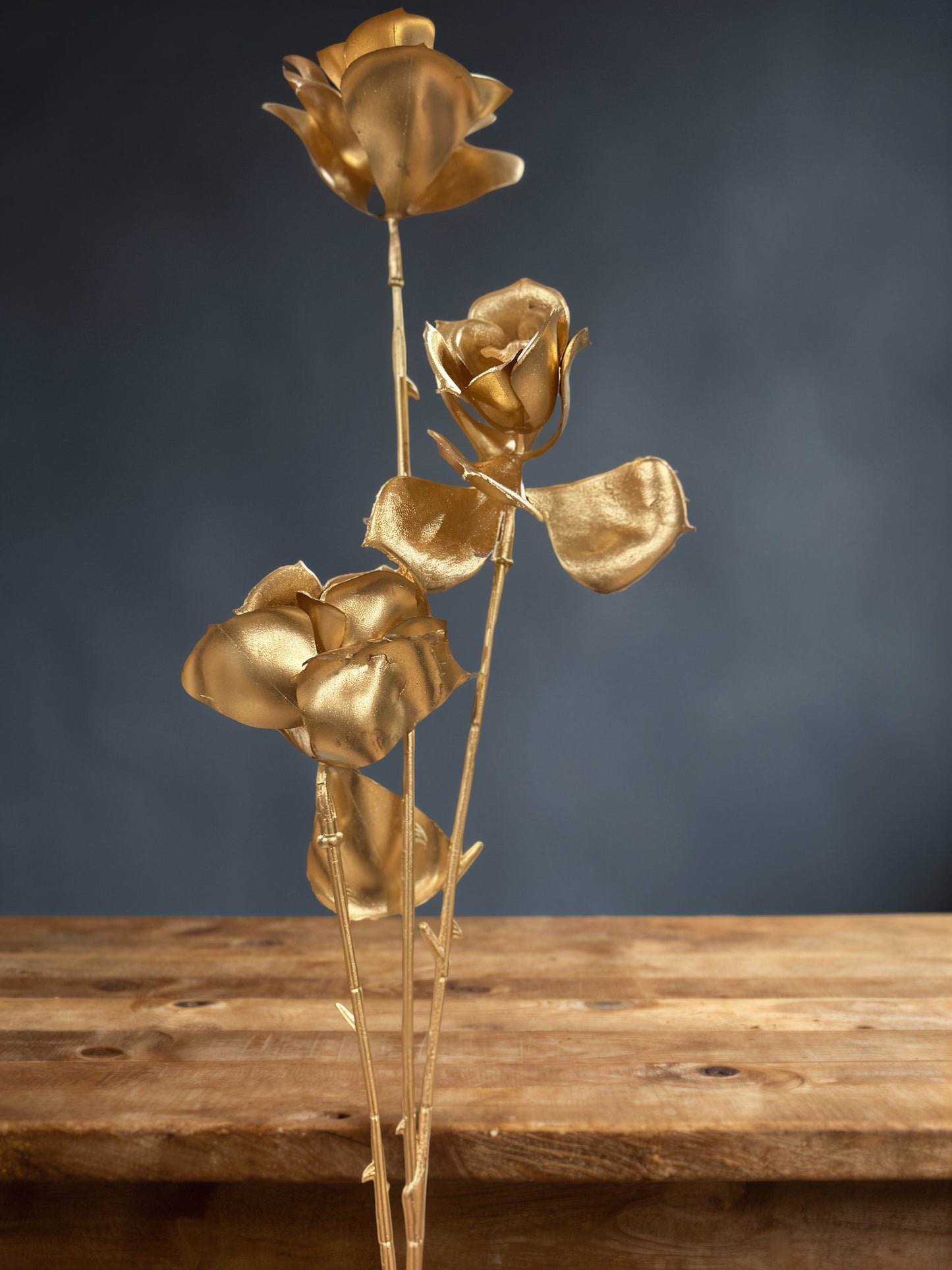 Artificial Gold Orchids/ Leaves