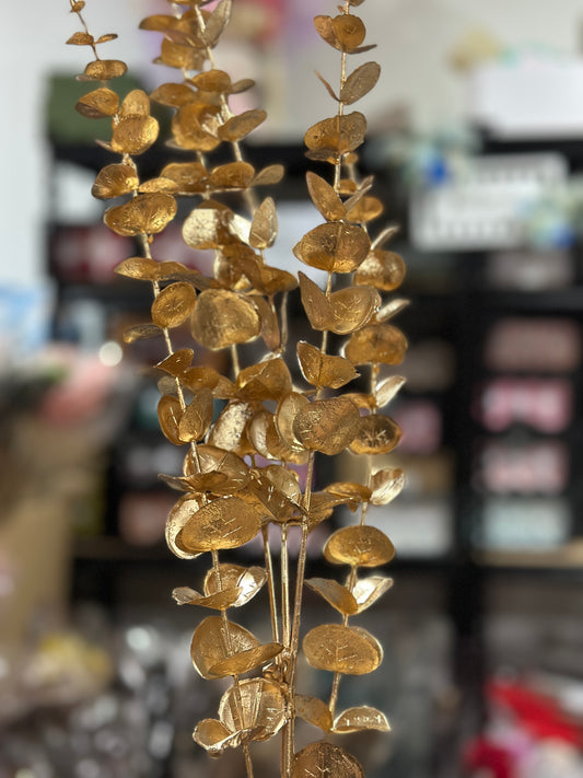 Artificial Gold Orchids/ Leaves