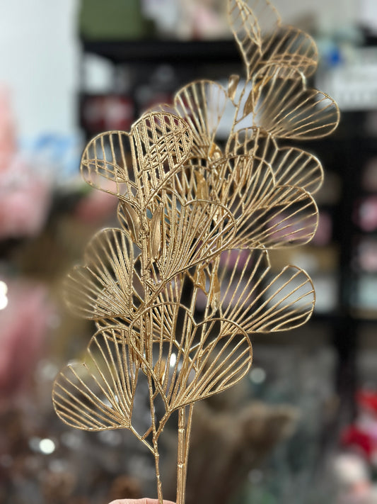 Artificial Gold Orchids/ Leaves
