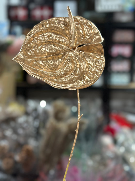 Artificial Gold Orchids/ Leaves