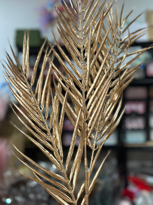 Artificial Gold Orchids/ Leaves