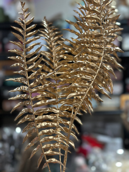 Artificial Gold Orchids/ Leaves